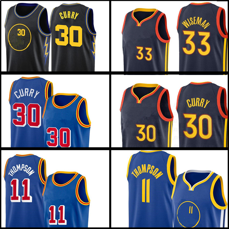 

Stephen 30 Curry Jersey Klay 11 Thompson 33 Wiseman Basketball Jerseys Free