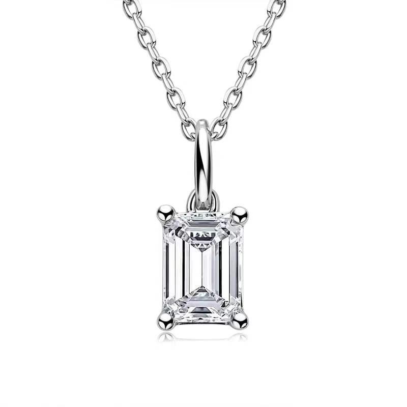 

Other Trendy 1 D Color VVS1 Emerald Cut Moissanite Pendant Necklace Women Jewelry 925 Sterling Silver Pass Diamond Gift