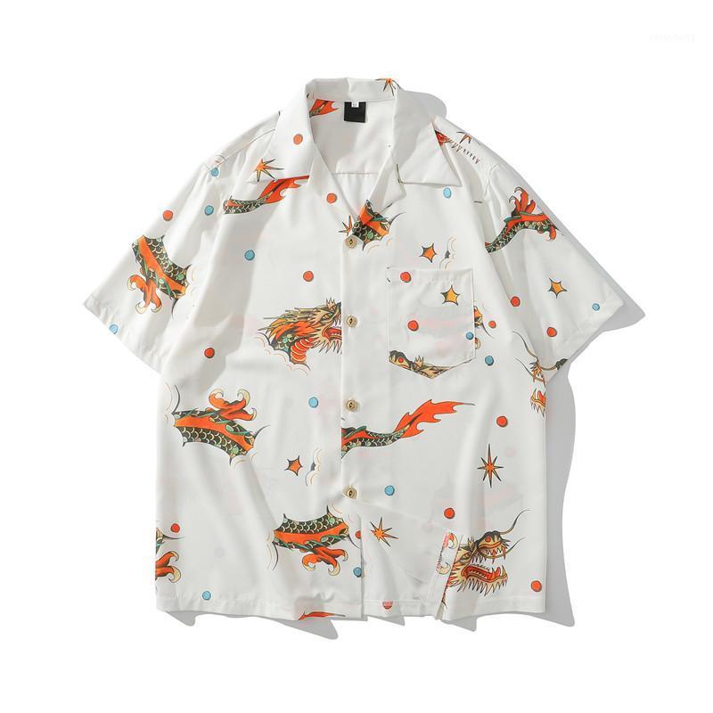 

Men's Casual Shirts Print Hawaiian Shirt Men Summer Street Vintage Cube For Man Longsleeve Beach, Blue