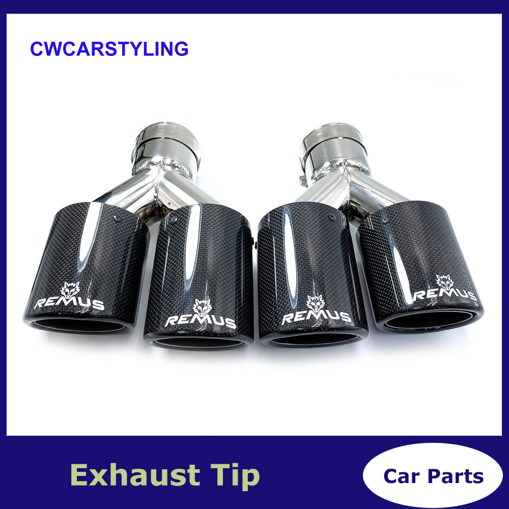 2 pièces voiture Modification silencieux universel double acier inoxydable Automobile tuyau d'échappement Remus embout d'échappement pour BMW Ben