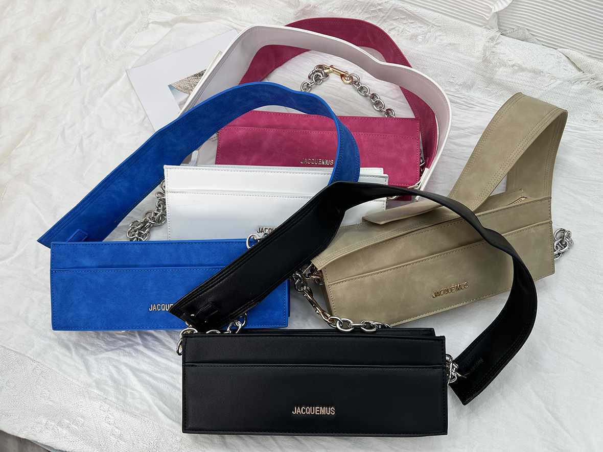 

Jacquems fashion trend Leather Zipper Shoulder Bag horizontal small square bag women's handbag armpit bag ys, Black