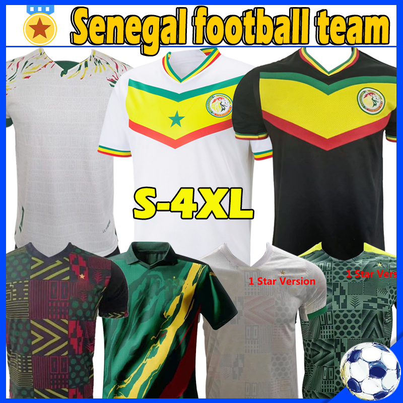 

22/23 Senegal soccer jerseys 1 star African Cup 2021 2022 2023 national team KOULIBALY retro GUEYE KOUYATE SARR homme Maillot de foot men kids kit football shirt tops, Saineijiaer 2022 home patch