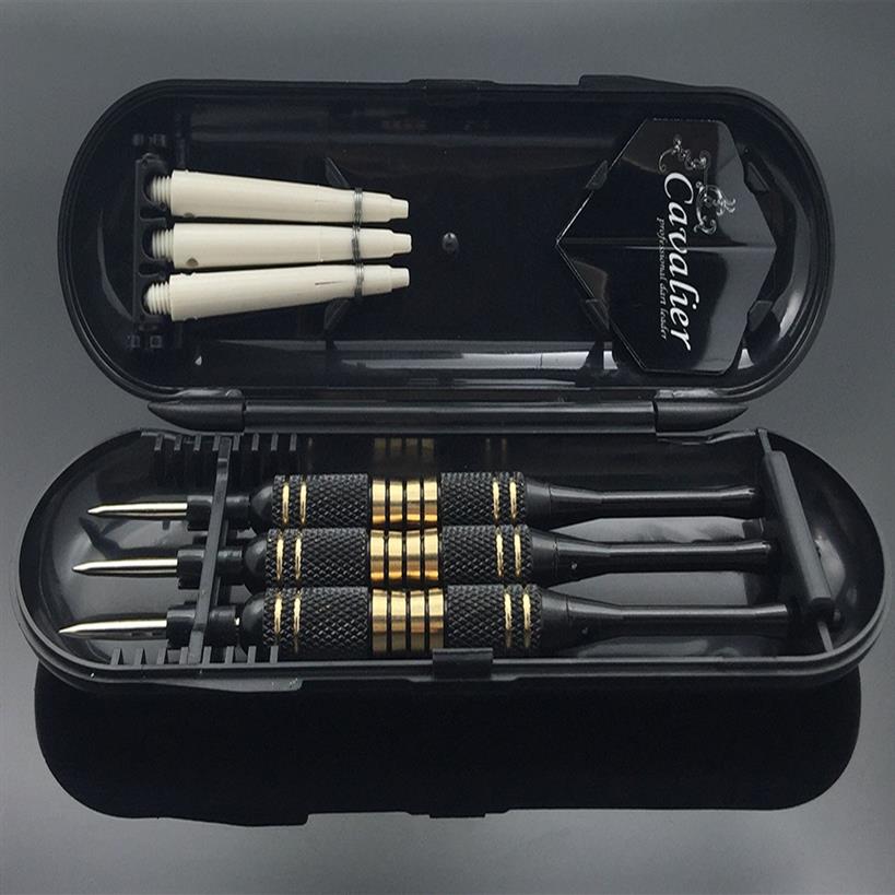 

3pcs set Professional Darts Carry Box 24g 25g Black Golden Color Steel Tip Darts With Brass Darts Shafts2858