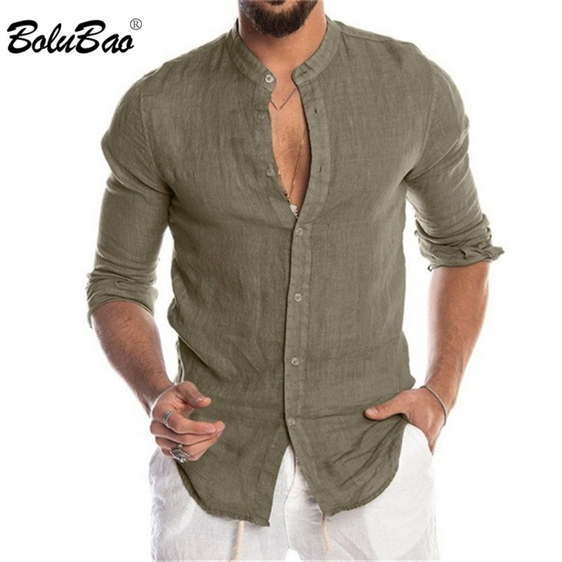 

BOLUBAO Summer Mens ShortSleeved Tshirt Cotton and Linen Led Casual Mens Tshirt Breathable Tee Shirt Male 220614, Amry green