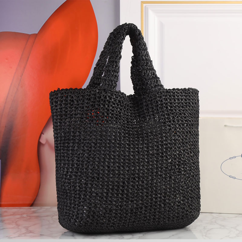 Stripes Straw Tote Bag Top Quality Handbag Weave Beach Bags Women Large Capacity Totes Open Purse Triangular Sequin Classic Letter Embroidery Sho