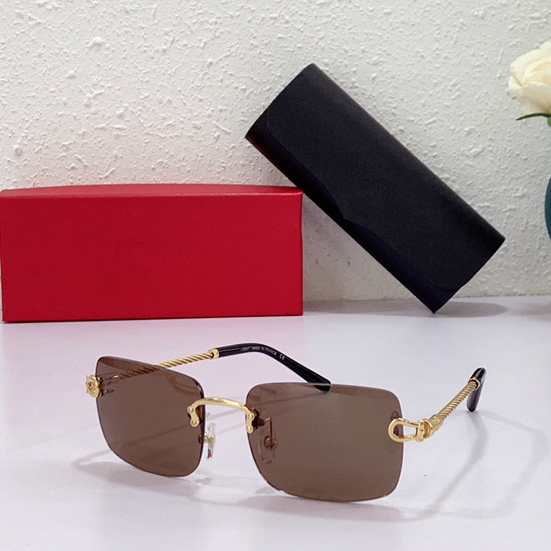 

Sunglasses Mens Designer Sunglasses Horseshoe Buckle Gold Silver Metal Rimless Rectangular Frame Acetate Sun Glasses for Women C Decoration Eyeglasses