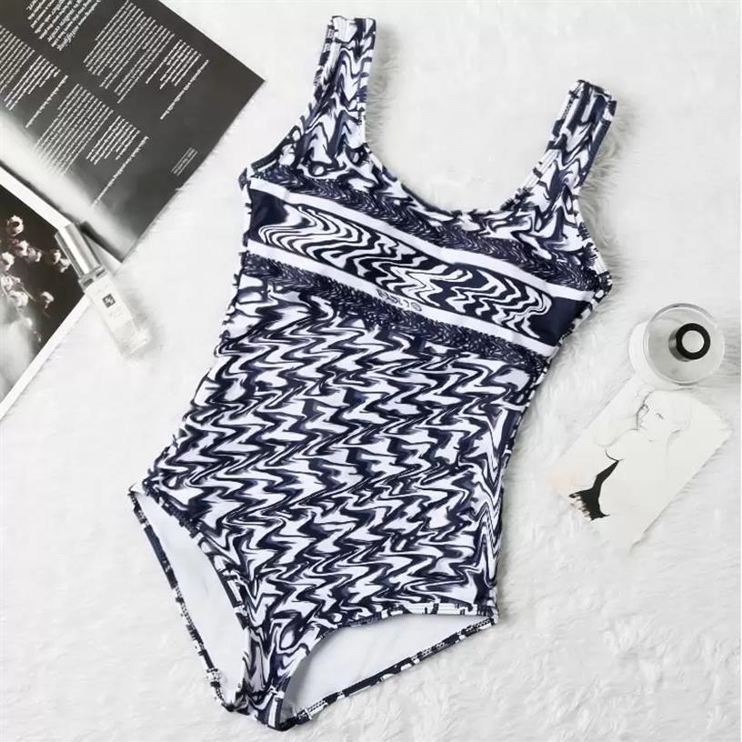 

2022 Womens Bikini Sexy Beach Bikinis Summer Split Swimsuit Fashion Letter Printed Strappy Siamese Split Style Designer Swimwear O320s