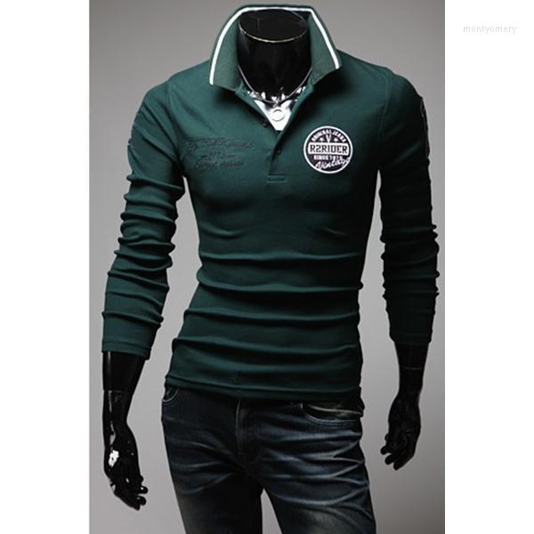 

Men's Polos Long-sleeved Shirt R Letter Armband Casual Fashion PoloMen's Men'sMen's Mont22, Gray