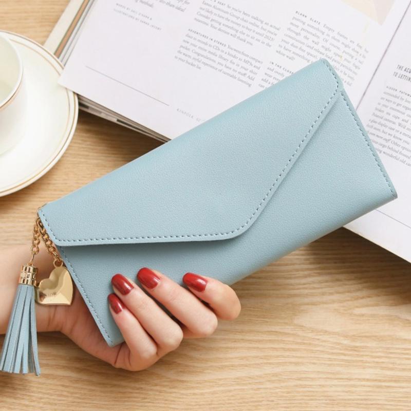 

Wallets Luxury Women Long Solid Color PU Leather Clutch Bag For Wallet Card Coin Cash Purse 2022 Fashion WalletsWallets, Red
