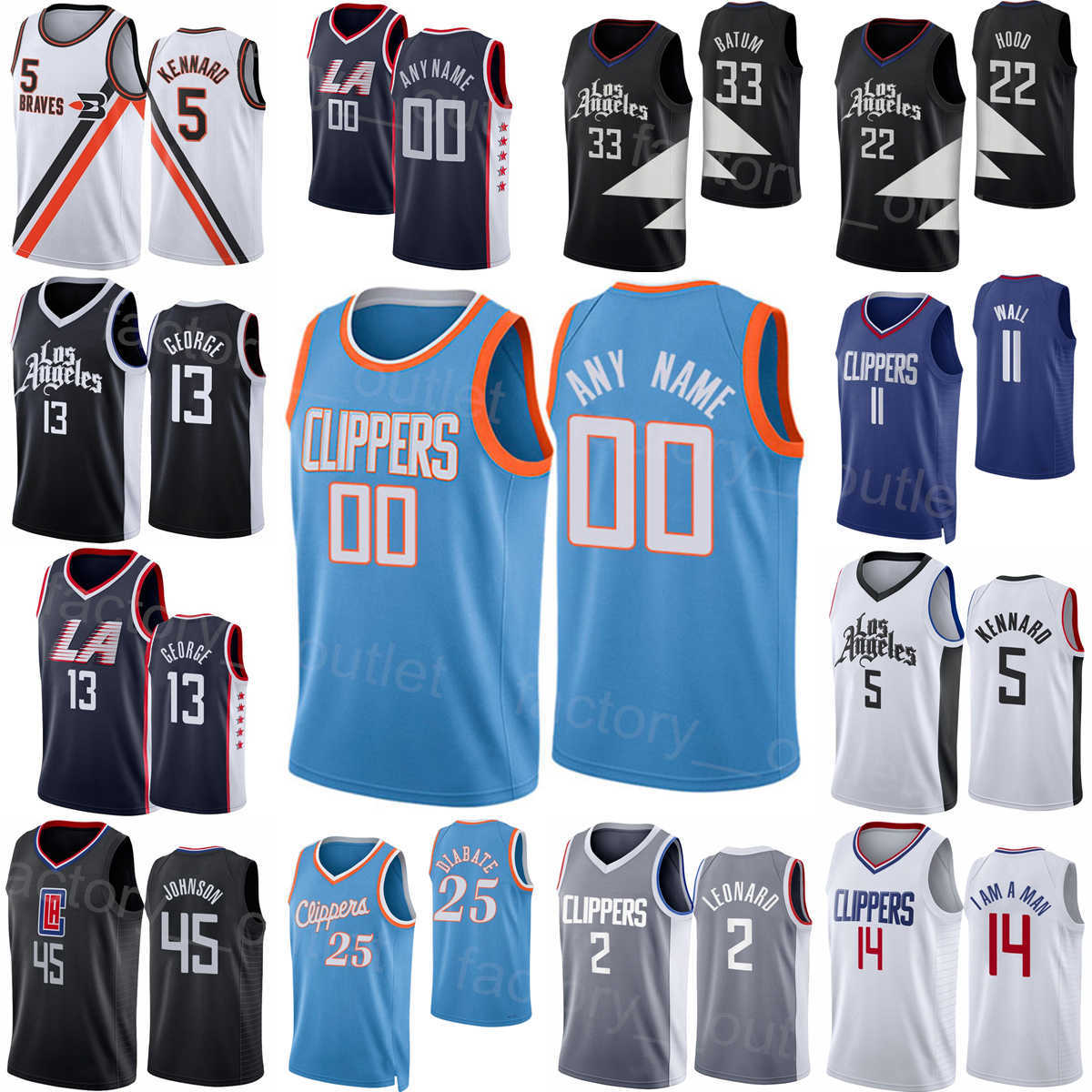 Association Basketball Printed Statement City Terance Mann Jersey 14 Ivica Zubac 40 Paul George 13 Kawhi Leonard 2 Reggie Jackson 1 Luke-image-786887335