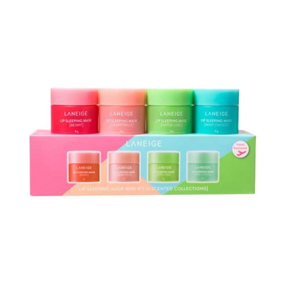 

4pcs Set Package Laneige Special Care Lip Sleeping Mask Lip Balm Lipstick Moisturizing Brand LipCare Cosmetic203m