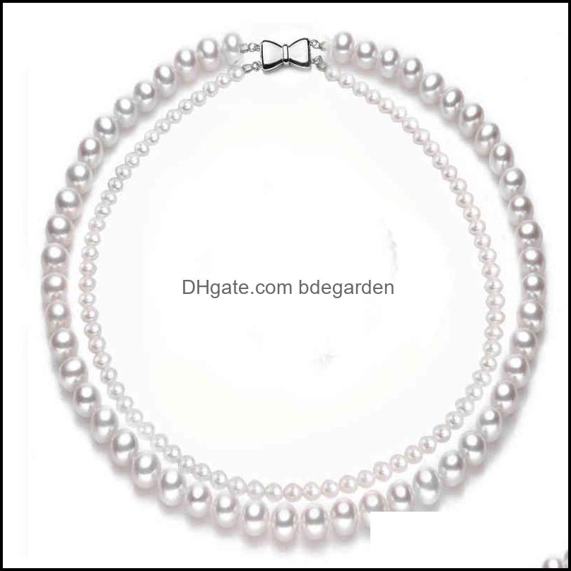 

Pendant Necklaces Fashion Double Strands Freshwater Choker For Women Purple White Real Pearl Necklace Wedding Gift Drop Deli Bdegarden Dhe2A