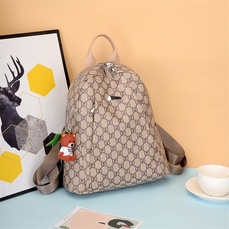 

New women's backpack PU bag large capacity versatile travel bag, Brown