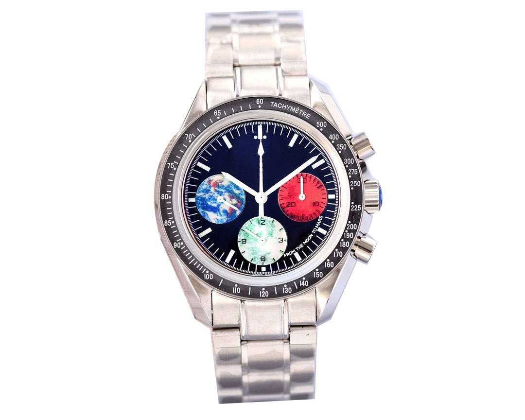 

Men's watch multifunctional 7750 mechanical timing movement pot cover sapphire glass mirror imported 316 fine steel shell mouth 42mm, Black