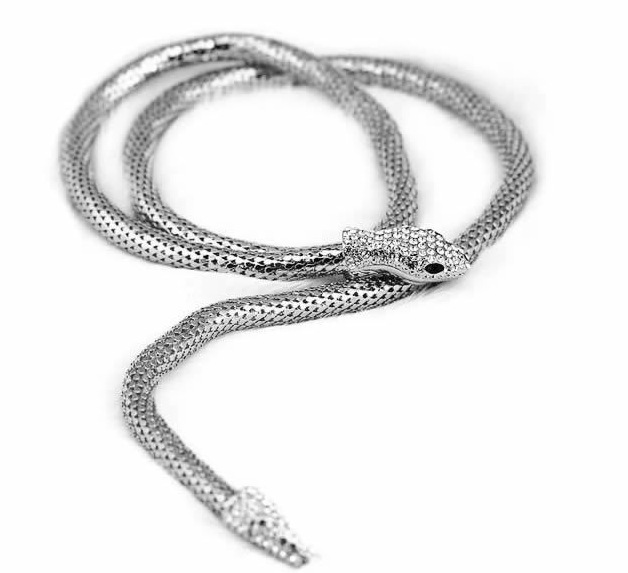 

New Korean Fashion Necklace European and American Exaggerated Alloy Necklace Korean Colorful Punk Snake Necklace Wholesale