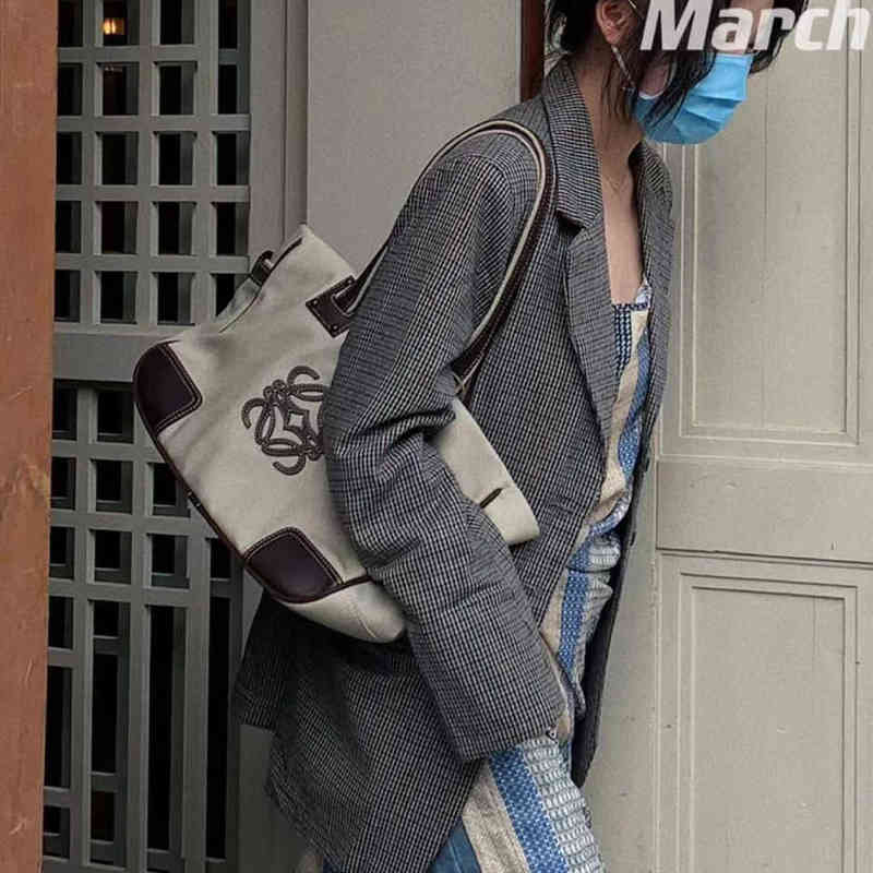 

Medieval Bag Vintage Luo Jia Canvas Shopping Tote Shoulder Cubi Lunch Box, Sky blue