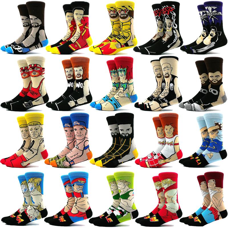 

Men's Socks Occupation Wrestling Funny Men Hip Hop Personality Anime Cartoon Fashion Skarpety High Quality Sewing Pattern SocksMen's, 30