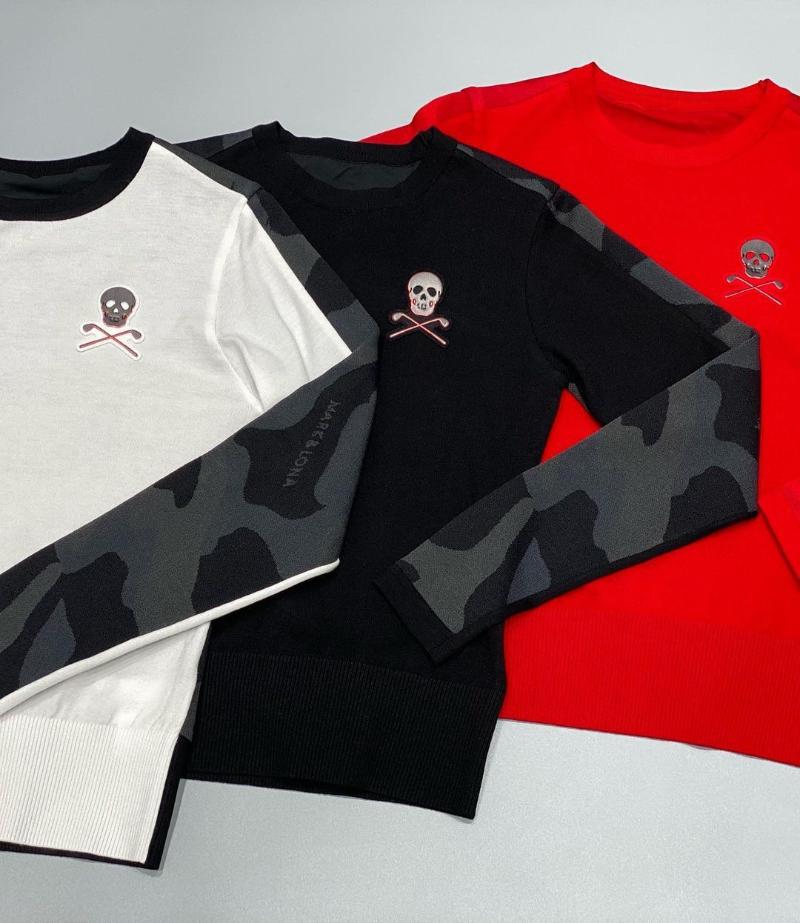 

Gym Clothing Autumn & Winter Mark&lona Original Single Golf Ladies Sweater Round Neck Sports Casual Warm Fashion Graffiti Logo, Black