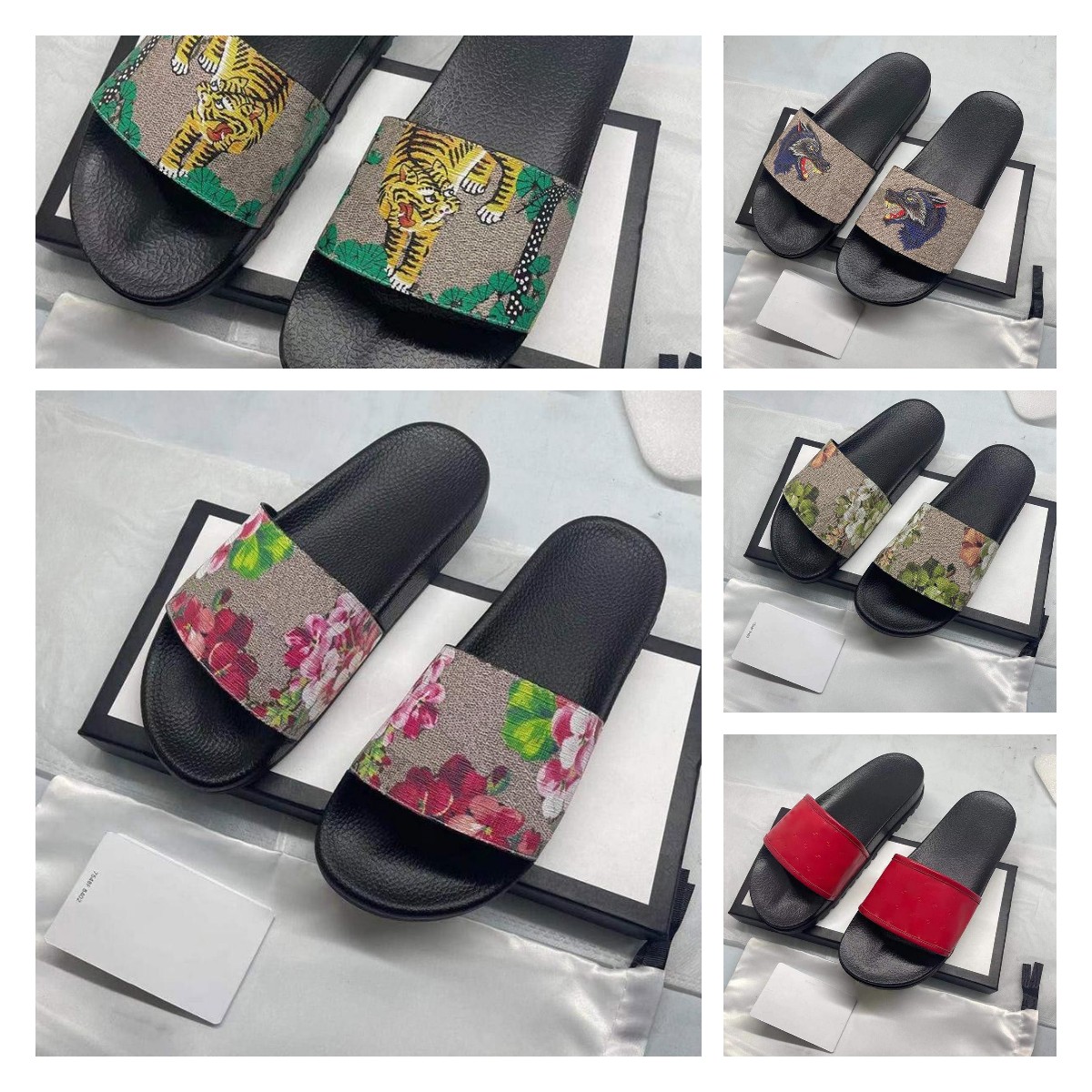 

2022 Designer Men Women Slippers Bee Snake Stripe Flip Flops Wide Flat Casual Slipper Summer Printing Sandals With Flower Box Dust Bag Shoes