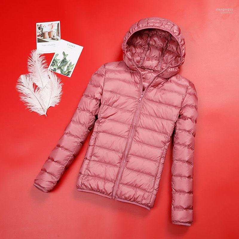 

Women' Jackets Down Jacket Women Hooded Duck UltraLight Winter Female Coat Solid Warm Windproof Portable Parka 2022 2XL 3XL, Black