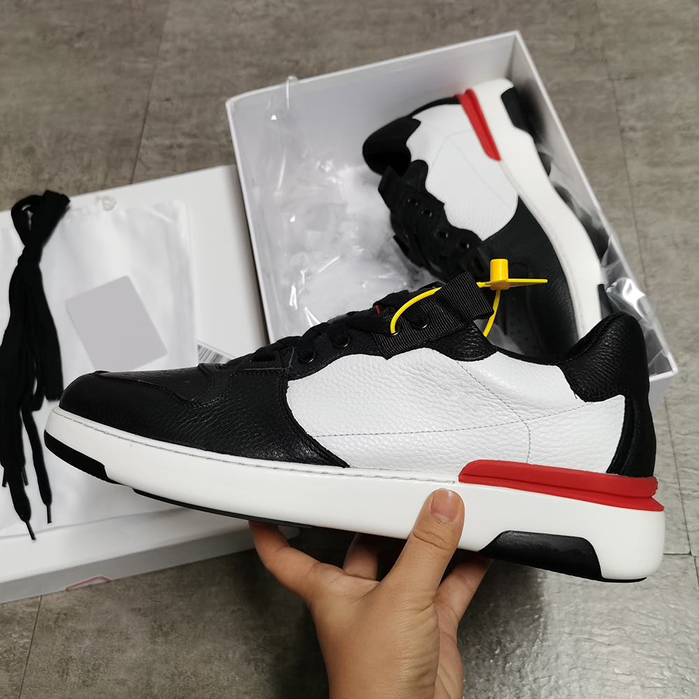 

Men Skate Shoes Wing White Low-top Sneaker Real Leather Sneakers Fashion Lace-up Trainers Canvas Chaussure Party Wedding Casual Shoe with Box NO72, Color 1