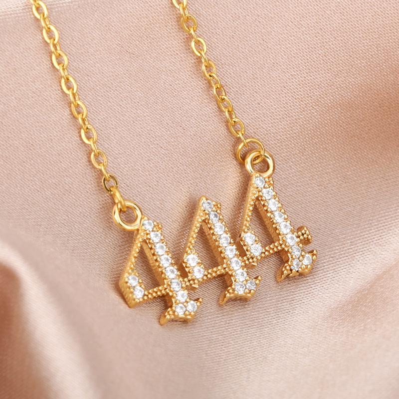 

Pendant Necklaces Simple Angel Number Charm 111 222 333 444 555 666 777 888 999 Zircon Fashion Jewelry Gifts For FriendsPendant