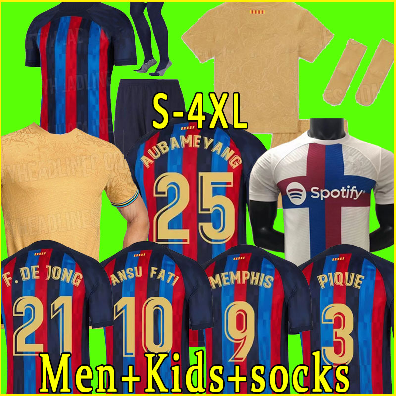 

21 22 23 PEDRI soccer jersey ADAMA GAVI camiseta de futbol FERRAN 2021 2022 2023 FC ANSU FATI MEMPHIS barcelona DEST football shirt men kit kids Fans Player version, 22-23 away