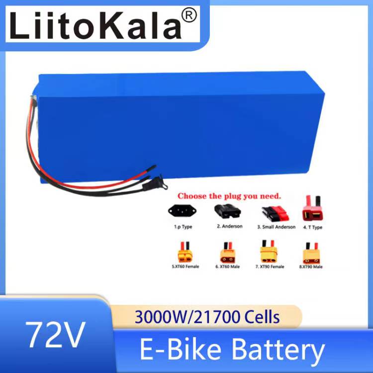 

LiitoKala 72V 20Ah 25Ah 30Ah 35Ah 40Ah 50Ah battery pack 3000W High Power 84V electric bike motor scooter ebike battery with 50A BMS