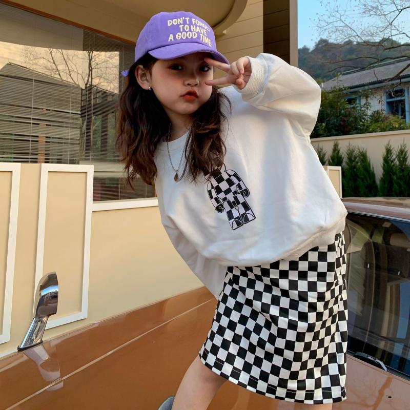 

T-shirts Spring Arrival Girls Fashion Cotton T Shirt Kids Korean Design TopsT-shirts, Only skirt