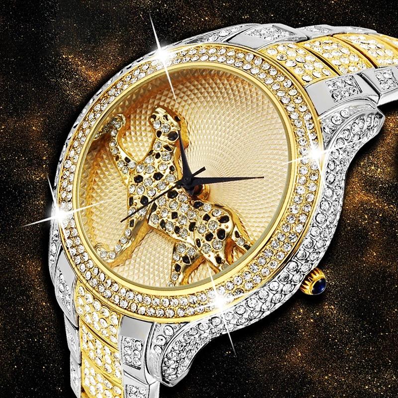 

Wristwatches Missfox Womens Full Diamond Watch Brands Fashion Luxury Quartz Gold Women Water Resistant Wild Ladies Wrist Watches, M gold gold