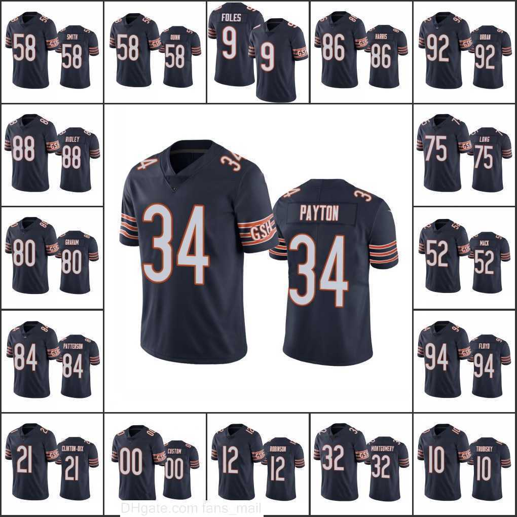 

Chicago' Bears' Men #52 Khalil Mack 9 Nick Foles 10 Mitchell Trubisky 80 Graham Woman Youth Custom Navy Vapor Limited''Nfl''Jerseys