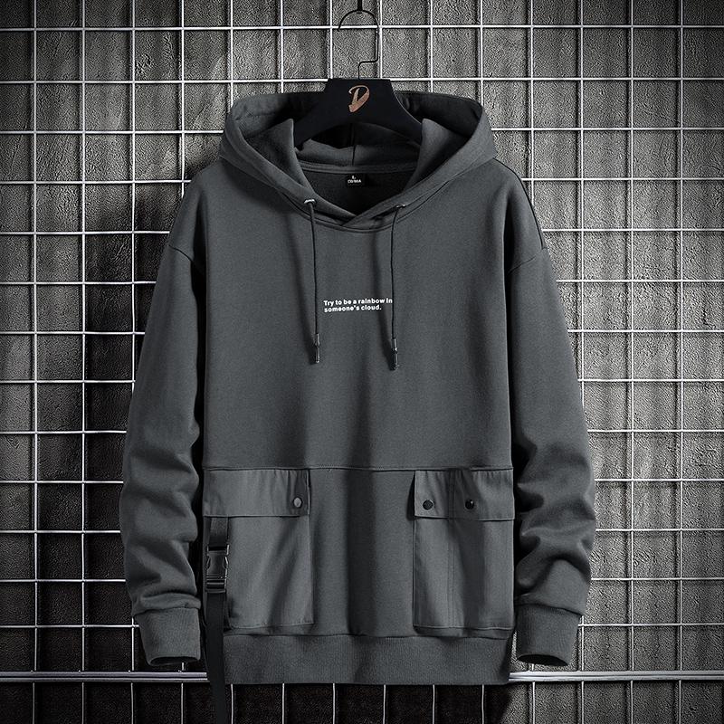 

Men's Hoodies & Sweatshirts Mens Oversized Men 2022 Urban Fashion Techwear Sweatshirt Male Streetwear Hip Hop Black Hoodie Plus Size, Grey hoodie men
