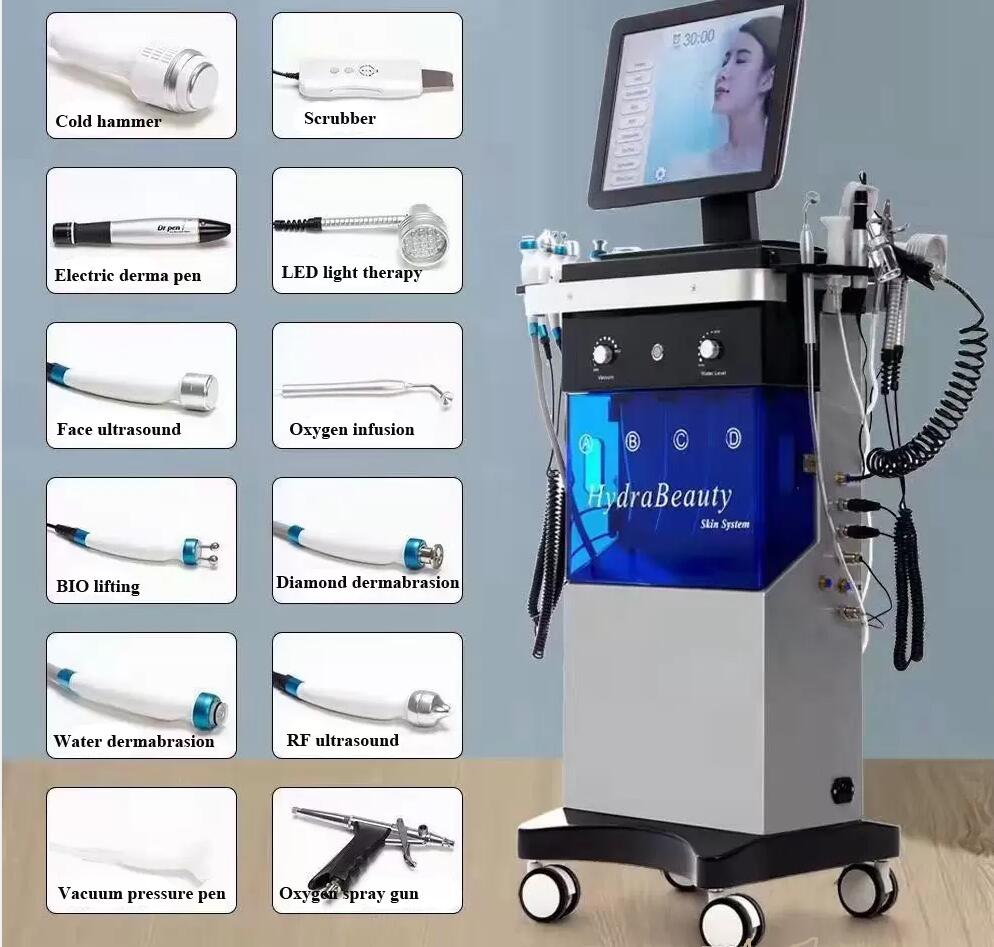 

SPA use 13 IN 1 Aqua face Clean Microdermabrasion Oxygen Facial equipment Crystal Diamond Water Peeling Derma Roller Skincare Multifunctional Machine