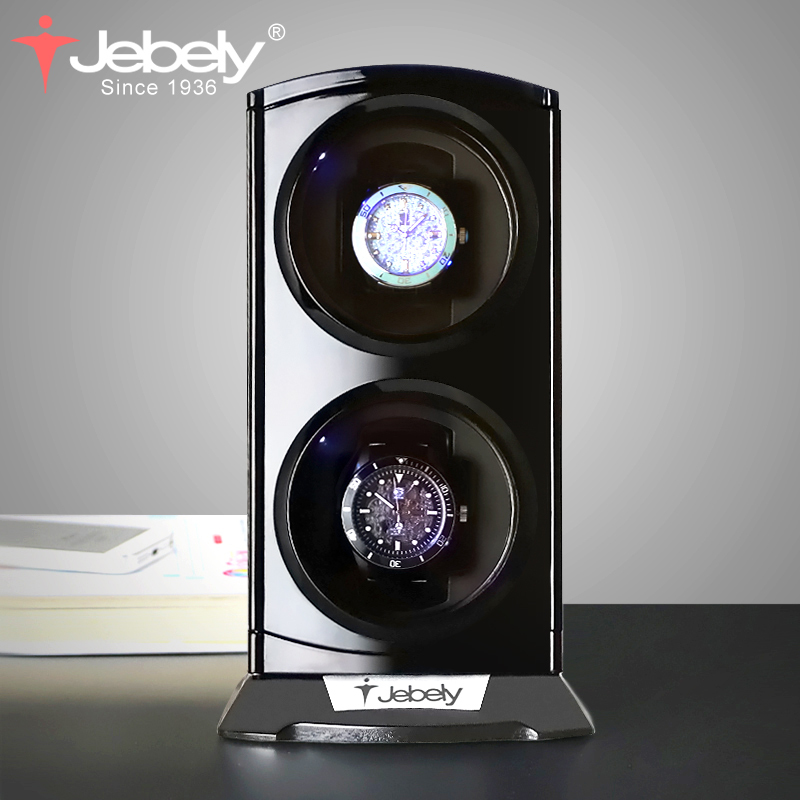 

Jebely Black Double Watch Winder for Automatic es Box Jewelry Display Collector Storage With LED 220617