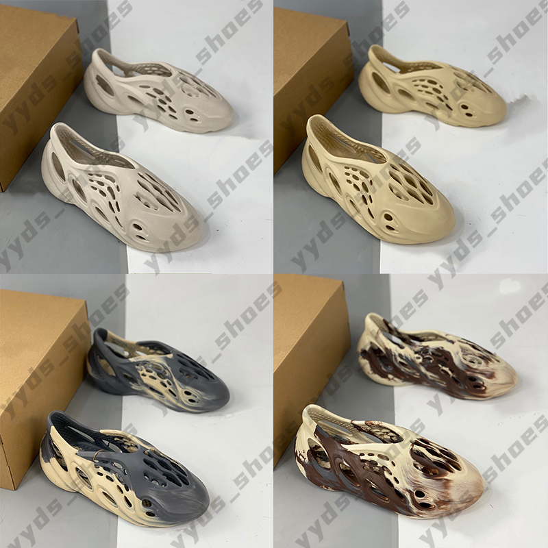 

2022 Slides Graffiti Foam Race Bone Resin Desert Sand Designer Slippers Summer Fashion Earth Brown Flat Slide Men Women Beach Causal Sandals White Orange Blue, Box