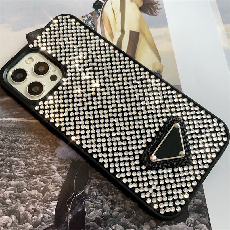 

Iphone 14 Case Cell Phone Cases With Full Screen Flash Diamonds For IPhone13 13pro 13promax 12 11 Luxury Designer Phone Case Triangle Shap, P1