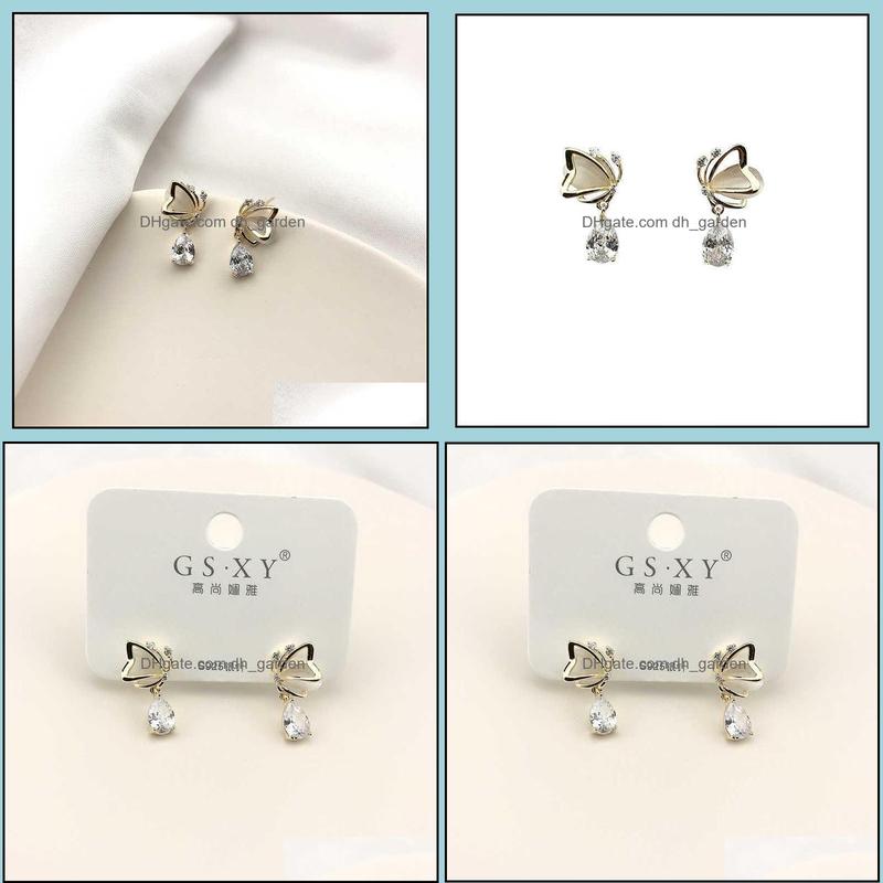 

Stud Earrings Jewelry Lovely Bow Opal Women S 925 Sier Needle Korean New Temperament Fashion Butterfly Drop Delivery 2021 Wozes
