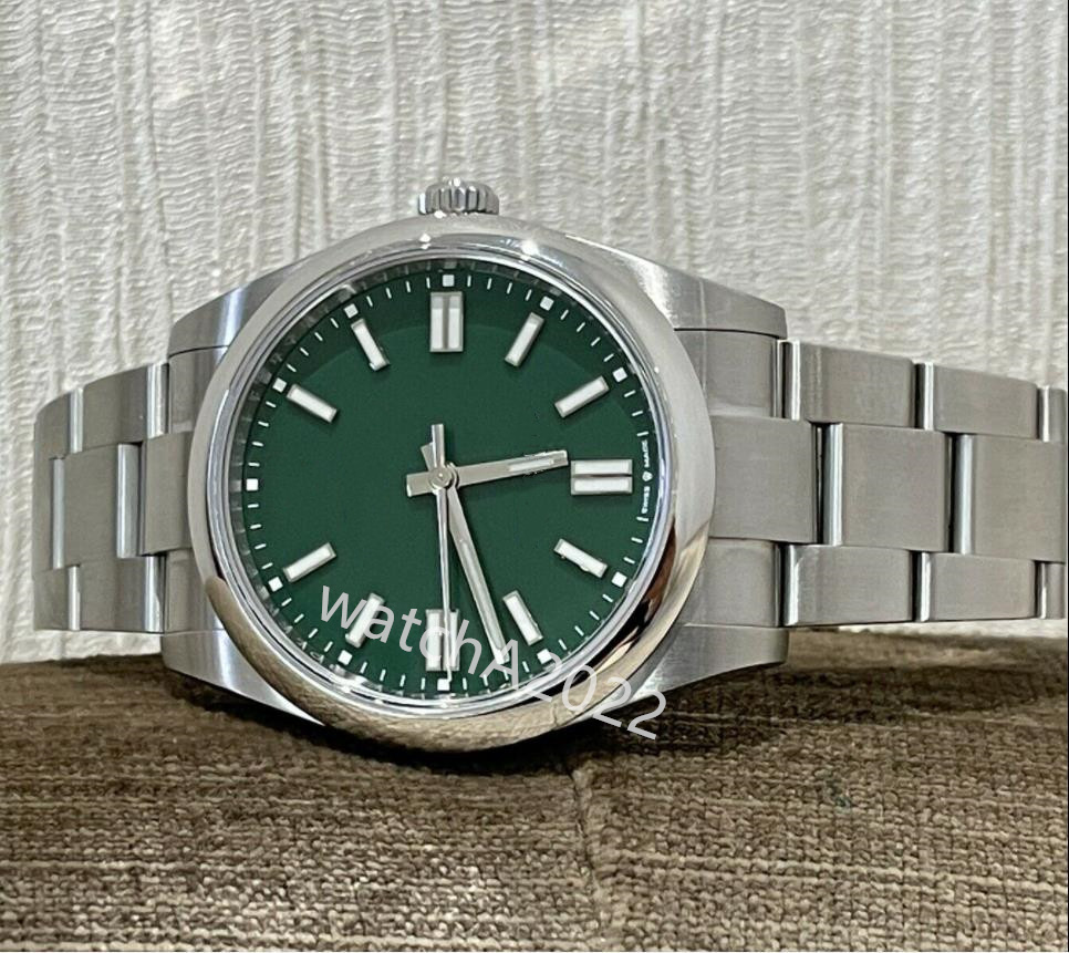 

ZP Steel Mens 41mm 2022 PERPETUAL Wristwatches Green Dial Automatic Mechanical Outdoor Sports Stainless Steel 124300 Watch