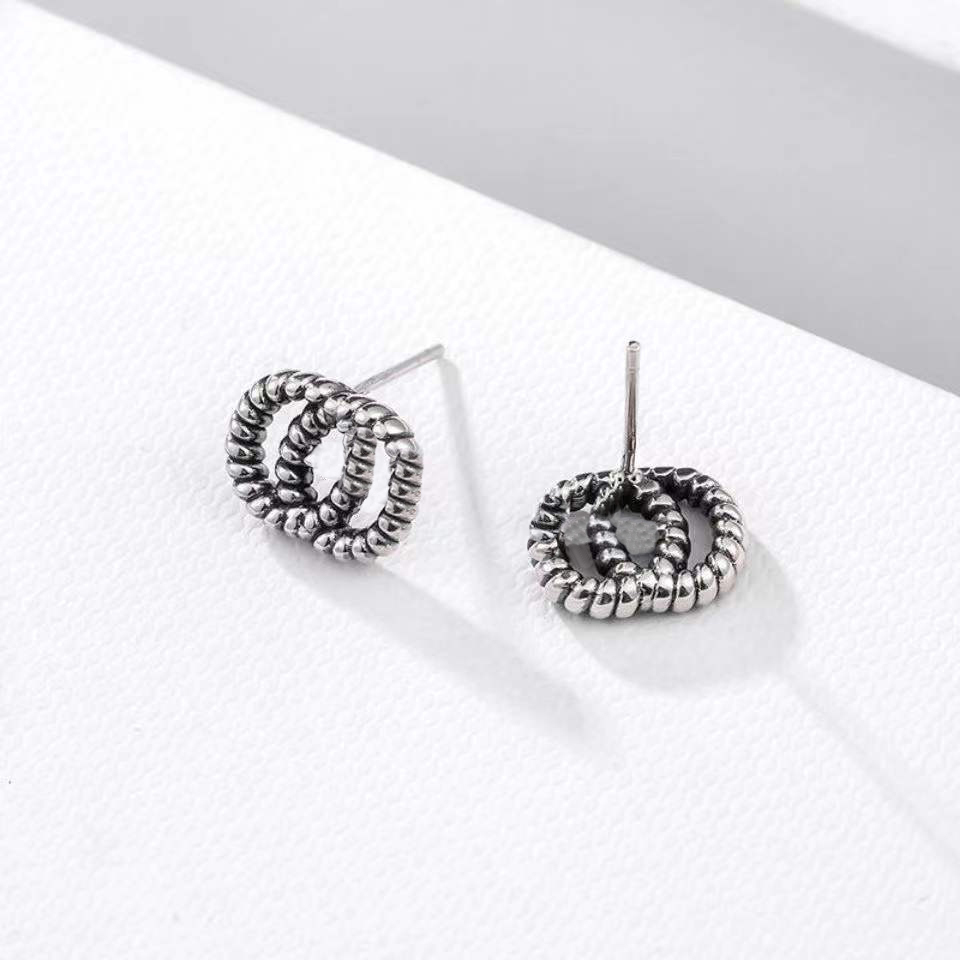 

New 2022 Stud Earring Fashion Letter G 925 Silver Earrings aretes Ladies Party Wedding Couple Gift Jewelry Engagement