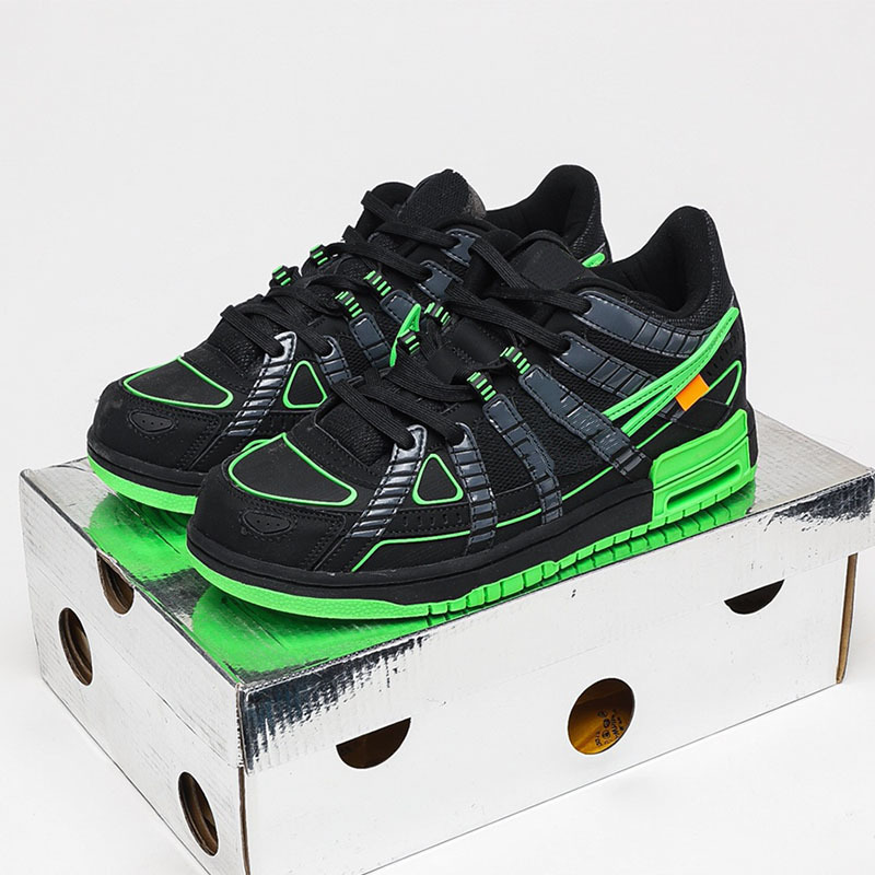 

Shoes Men Woman OW Low sports leisure board Top Quality sneaker OG Rubber Green Strike limited edition designer Trainers Sneakers, All with original symbol