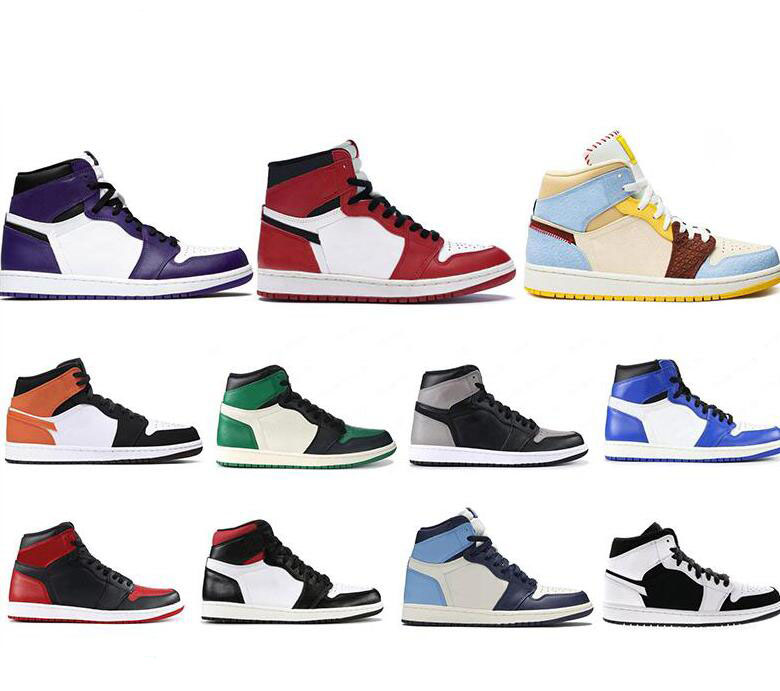 

2022 Mens 1 high OG basketball shoes 1s University Blue electro orange dark mocha bred shadow UNC twist men women Sneakers, 11