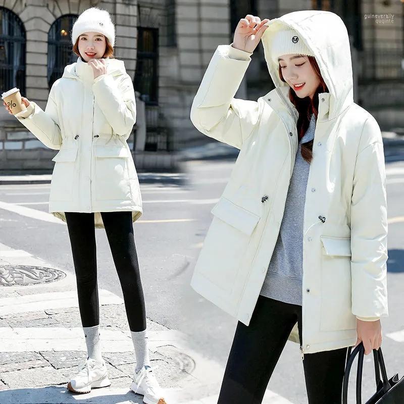 

Women' Down & Parkas 2022 Korean Long Coats Women White Duck Coat Female Hooded Warm Outwear Student Casual Loose Winter Jacket Guin22, Khaki