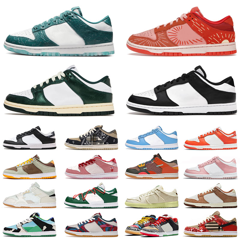 

2022 New Arrival Designer Running Shoes For Mens Womens Ocean Panda Paisley Black Scrap Brown Vintage Green Cactus Jack Valentine Day Sports Sneakers Trainers, Pay for box