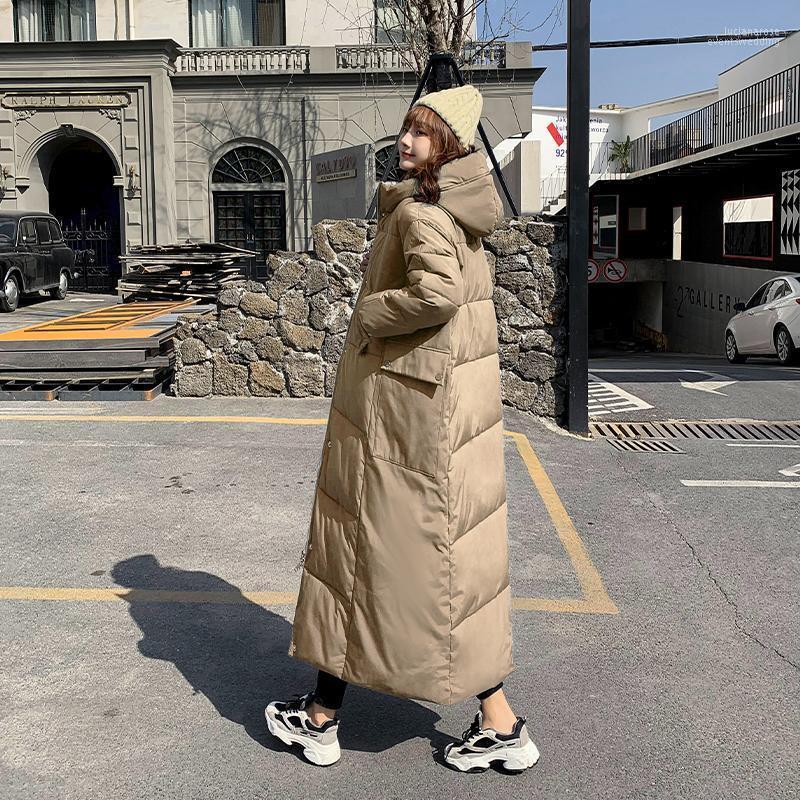 

Women' Down & Parkas Women Winter Hooded Super Long Zipper Bread Cotton Overcoat Slim Fit Coat Warm Jacket Ankle Length Thicken Luci22, Black