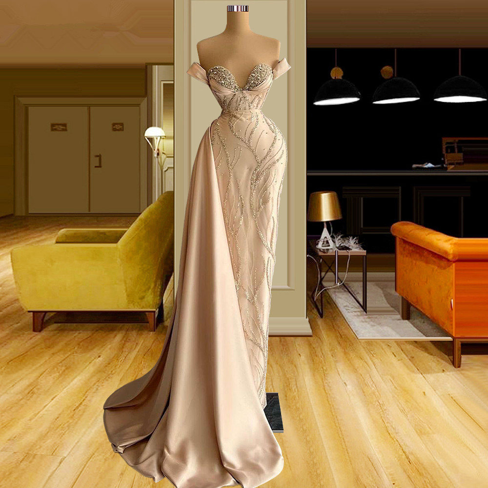 

Sleeveless V Neck Prom Dresses Beaded Sequined Party Dresses Mermaid with Wrap Custom Made Evening Dress, Burgundy