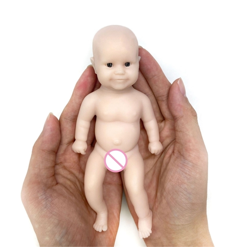 

6inch Mini Baby Reborn Full Silicone Body Sleeping Toy Infant Accessories Room Decoration Ecofriendly Blank Kit Unpainted Doll 220630