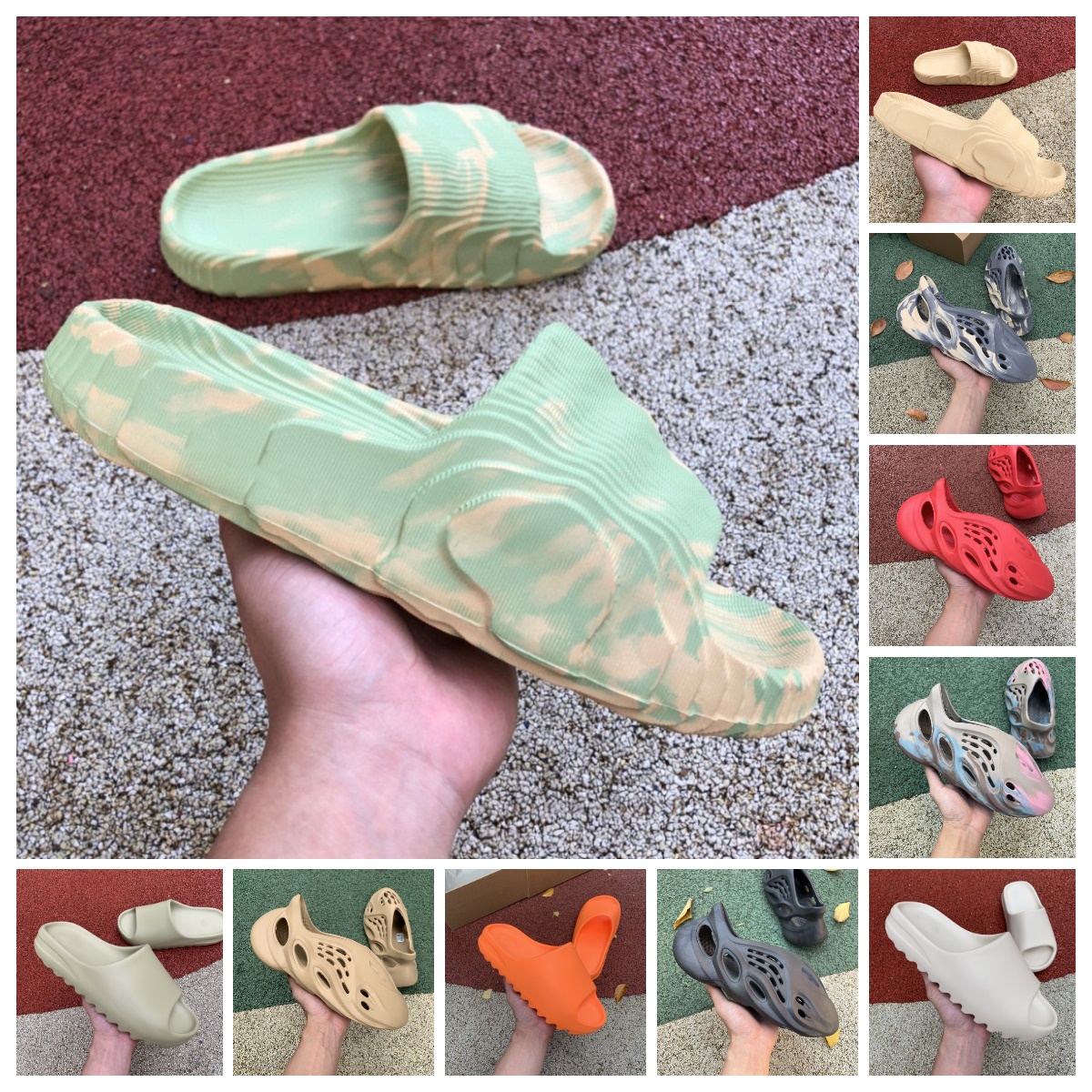 

Summer Fashion Adilette 22 Slides Beach Shoes Designer Platform Slippers Magic Lime Desert Sand Onyx Enflame Orange Bone MX Sand Grey Cream Clay Mineral Blue Sandals, Bubble package bag