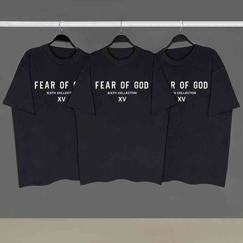 

Men T-shirt fashion Short Wear Loose High and Women, Black