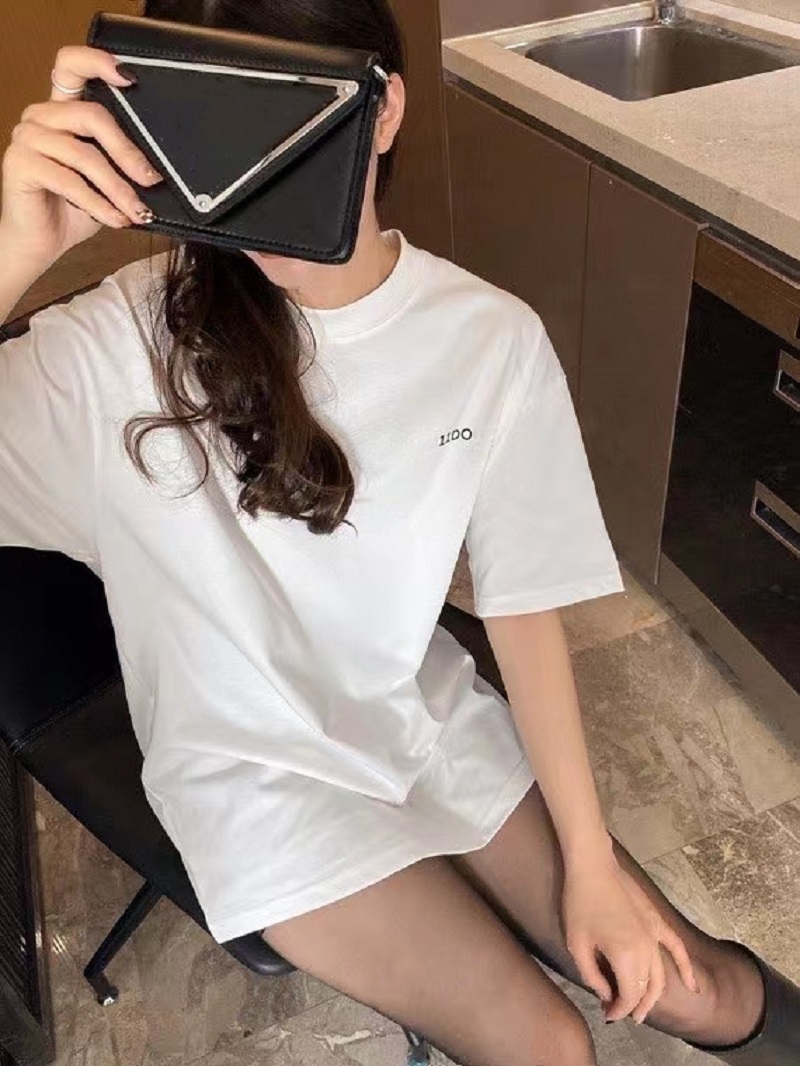 

Women's T-Shirt Spring and Summer New Design Short-sleeved Letter Print T-shirts Simple and Fashionable Solid Color T Shirts Women Men Black White -XXL
