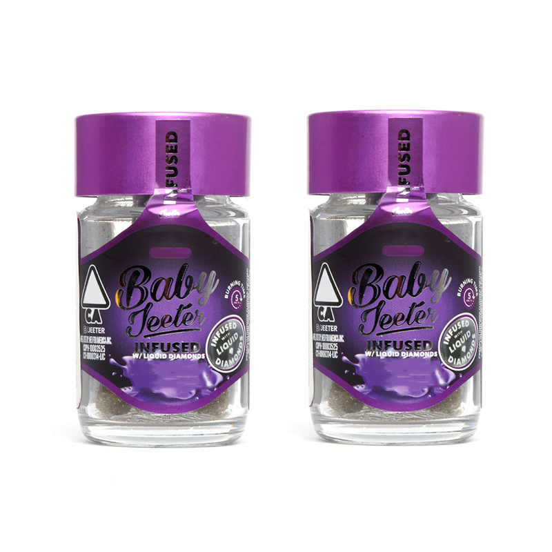 

Baby Jeeter high potency Infused with liquid diamond cone paper labels and master box packaging bottles pre-rolling paper bag 5pcs/jar 16 colors available Empty DHL